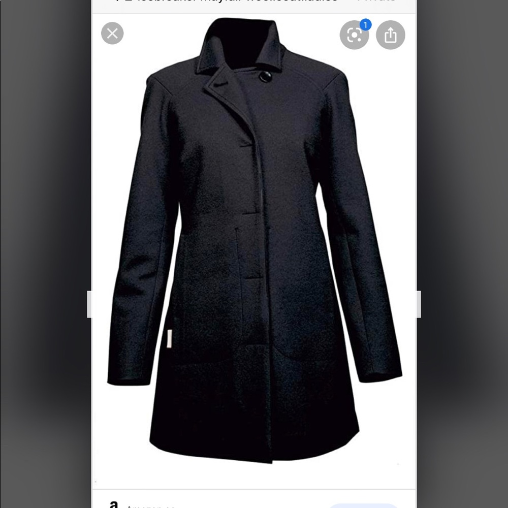 Icebreaker wool pea coat black smart wool